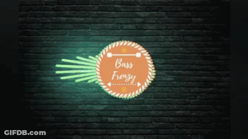Brick Wall With Bass Frenzy Neon Sign GIF