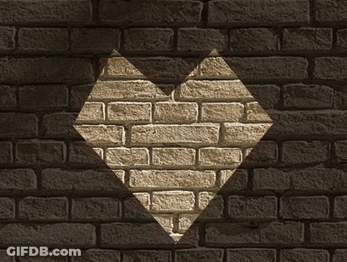 Brick Wall With Heart In Middle GIF