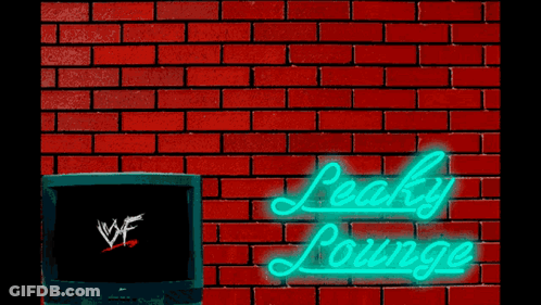 Brick Wall With Television And Leaky Lounge Neon Sign GIF