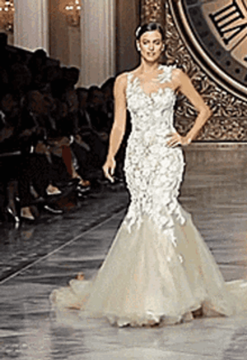 Bridal Dress Catwalk Irina Shayk GIF