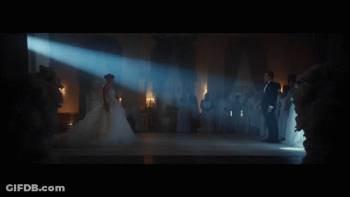 Bride And Groom Dancing In Ballroom GIF