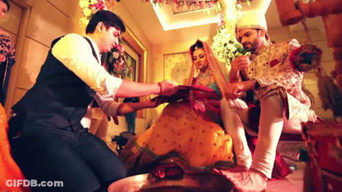 Bride And Groom Getting Feet Washed GIF