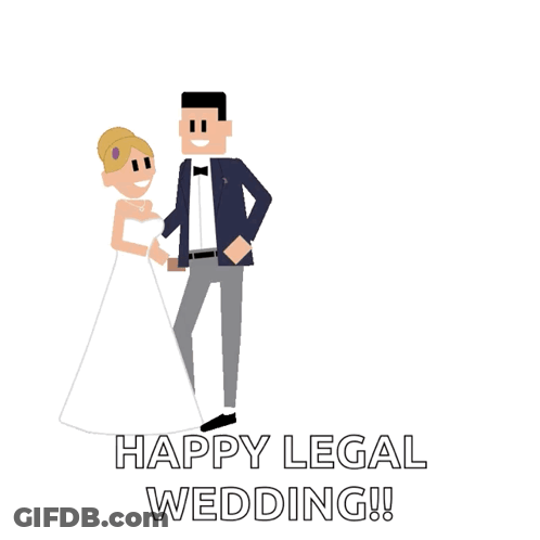 Bride And Groom Holding Hands Just Married GIF