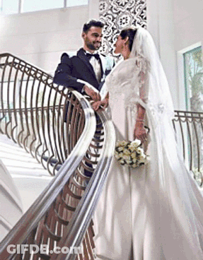 Bride And Groom Holding Hands GIF