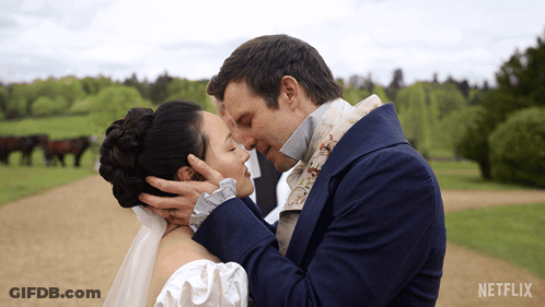 Bride And Groom Kissing Netflix GIF