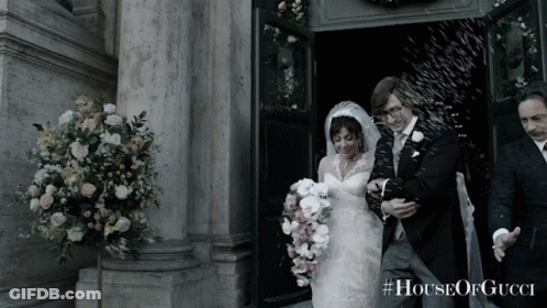 Bride And Groom Leaving Church #HouseOfGucci GIF