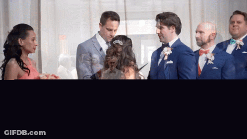 Bride And Groom Marrying With Wedding Party GIF