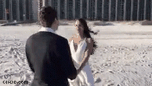 Bride And Groom On Couch Saying May Allah Bless The Two Of You GIF