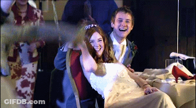 Bride And Groom Posing Bride In Red Heels GIF
