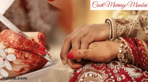 Bride And Groom Signing Document Court Marriage Mumbai GIF