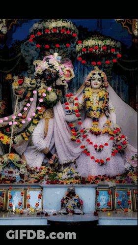 Bride And Groom Statue In Temple With Radha Krishna GIF