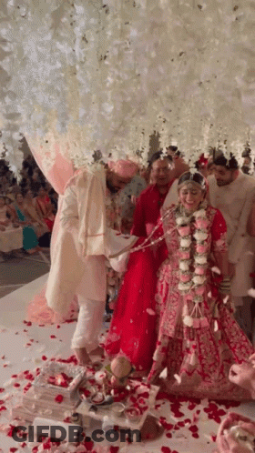 Bride And Groom Under White Canopy GIF