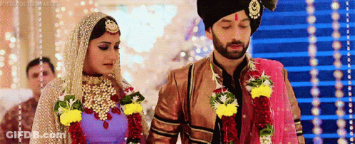 Bride And Groom Walking Down Aisle At Wedding GIF