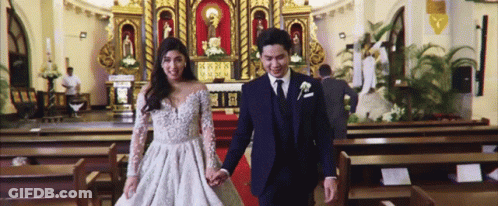 Bride And Groom Walking Down Aisle GIF