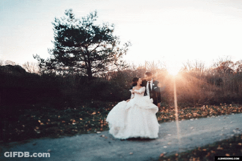 Bride And Groom Walking Path With Jlwedding.com GIF