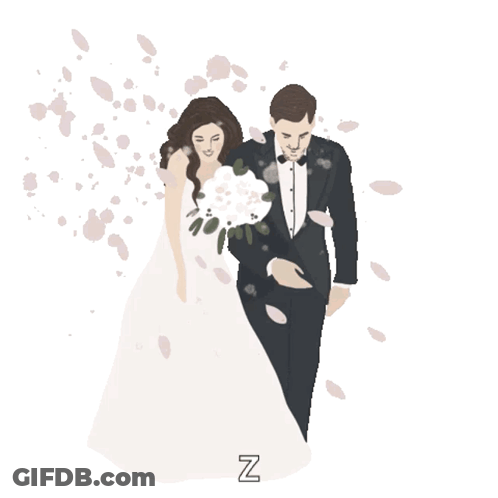Bride And Groom With Letter Z GIF