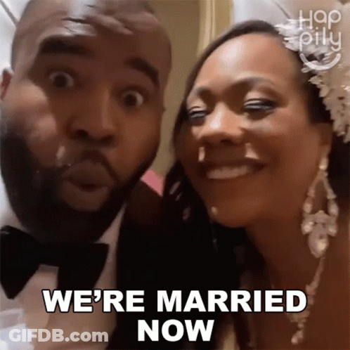 Bride Making Funny Face With Groom GIF
