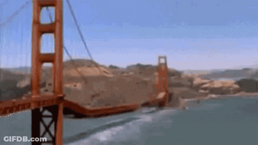 Bridge Collapsing Due To Earthquake GIF