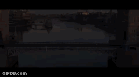 Bridge Over River In City GIF