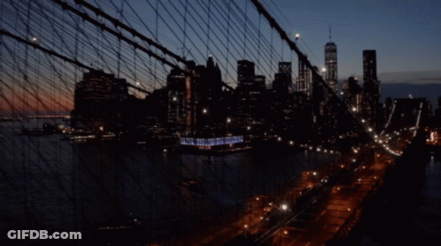 Bridge Over River With City GIF