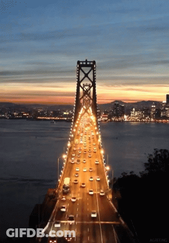 Bridge Over Water With Cars GIF