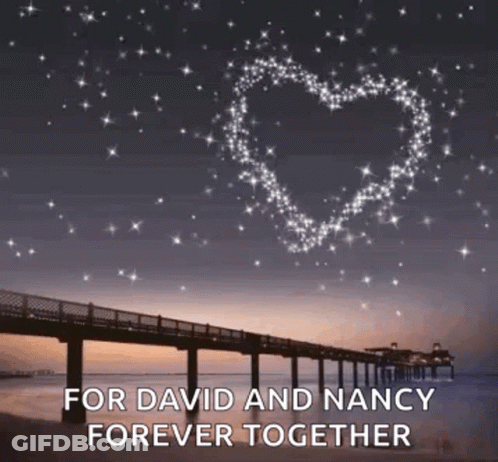 Bridge Over Water With Heart Made Of Stars GIF