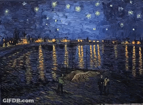Bridge Under Starry Night Sky GIF