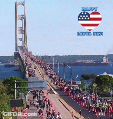 Bridge With Happy Labor Day GIF