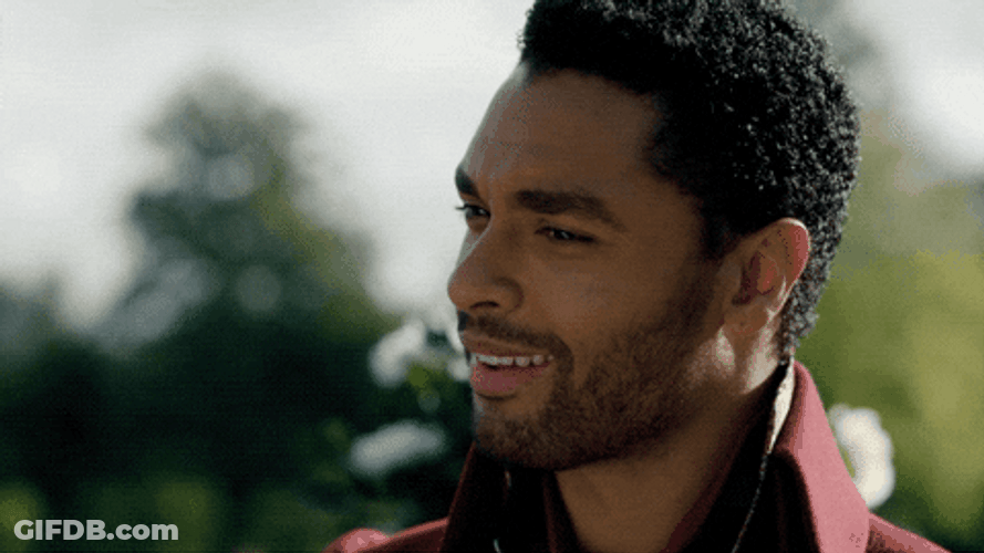 Bridgerton Duke Simon Basset Wide Smile GIF