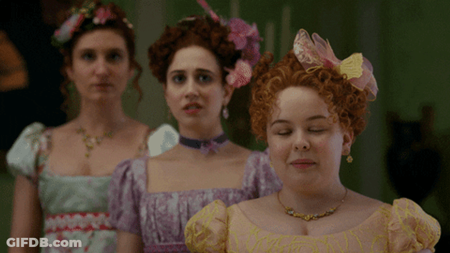 Bridgerton Featherington Sisters She's Beautiful GIF