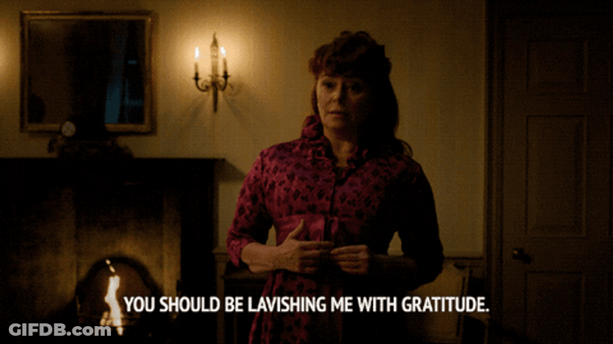 Bridgerton Lady Featherington Thank Me GIF