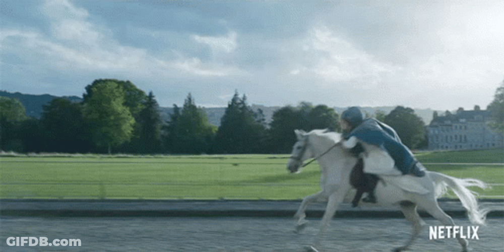 Bridgerton Netflix Series Daphne Riding Horse GIF