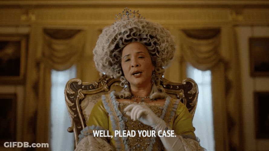 Bridgerton Queen Charlotte Plead Your Case GIF
