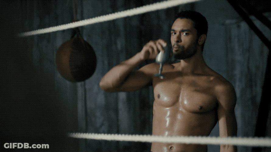 Bridgerton Simon Basset Drinking After Boxing GIF
