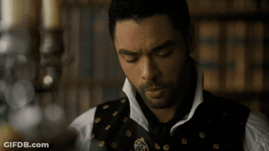 Bridgerton Simon Basset Worriedly Eating GIF