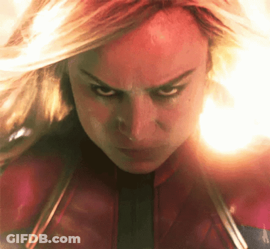 Brie Larson Captain Marvel Laser Eyes GIF