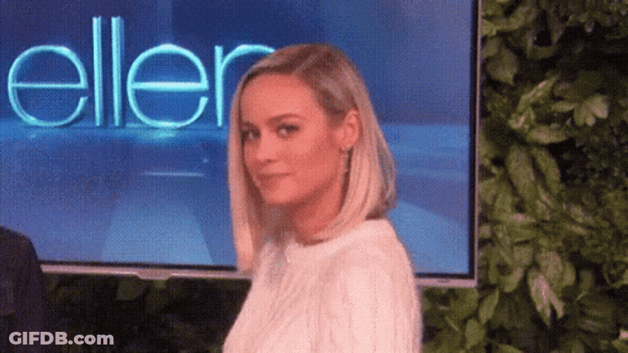 Brie Larson Eyebrows Raise Ellen Show GIF