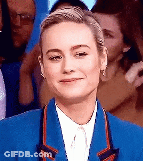 Brie Larson Happy Flattered Smile GIF