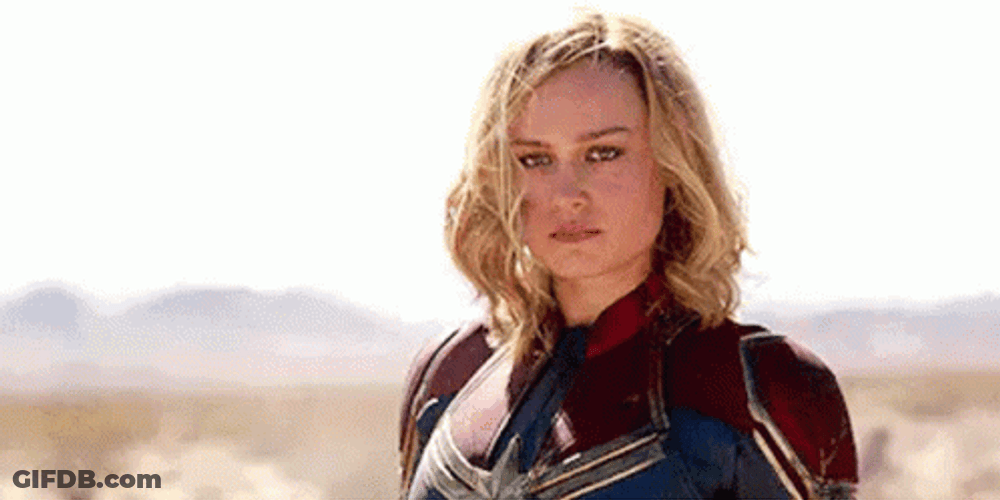 Brie Larson Serious Look Captain Marvel GIF