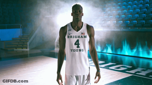 Brigham Young Basketball Player On Court GIF