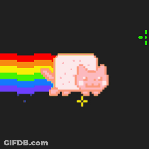 Bright Colorful Running Nyan Cat GIF
