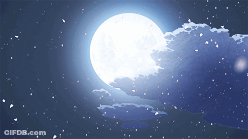 Bright Full Moon In Night Sky GIF