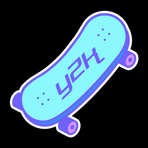 Bright Minimalist Y2k Skateboard GIF