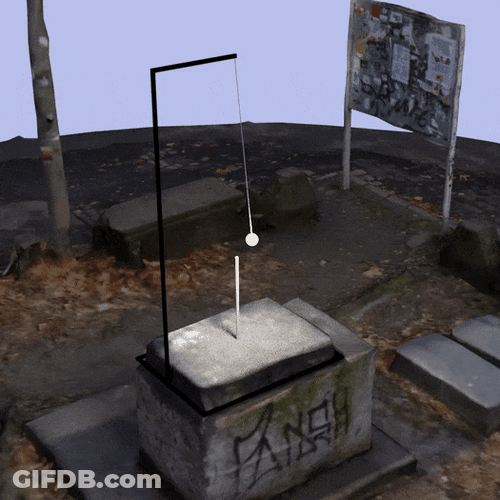 Bright Pendulum Swaying From A Pole GIF
