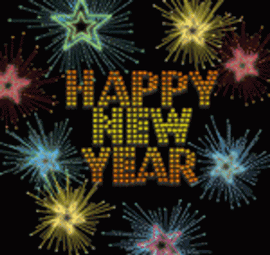 Bright Stars Happy New Year Animated GIF