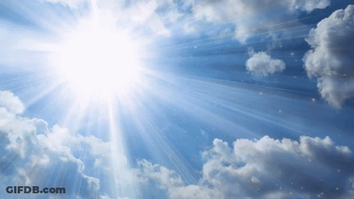 Bright Sun Through Clouds Blue Sky GIF