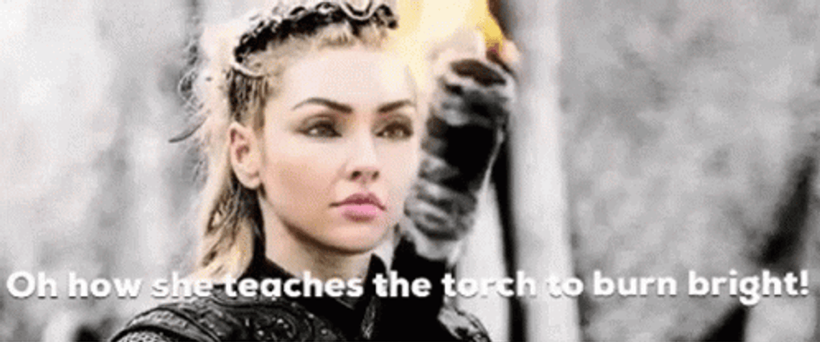 Bright Torch Female Viking GIF