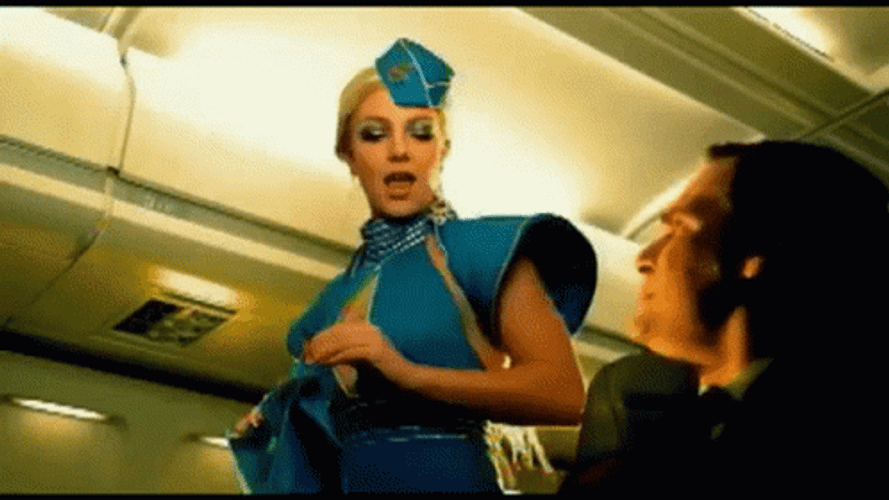 Briney Spears Flight Attendant Toxic Music Video GIF