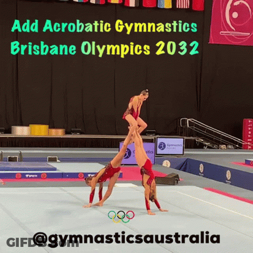 Brisbane Olympics 2022 Acrobatics Poster GIF