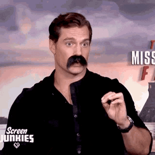 British Actor Henry Cavill Wearing Mustache GIF